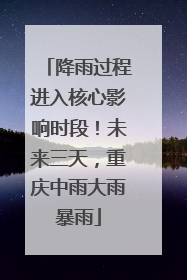 降雨过程进入核心影响时段！未来三天，重庆中雨大雨暴雨