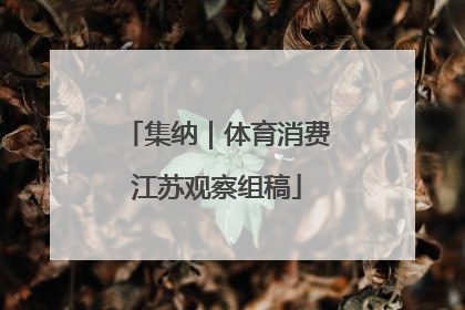 集纳｜体育消费江苏观察组稿