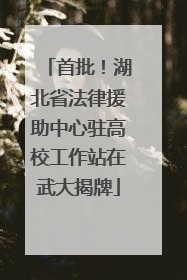 首批！湖北省法律援助中心驻高校工作站在武大揭牌