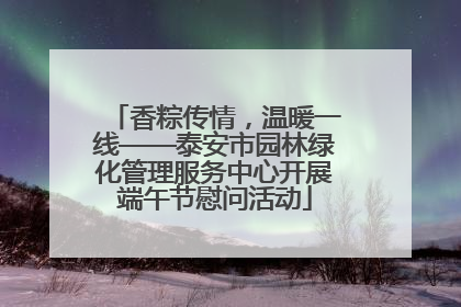 香粽传情，温暖一线——泰安市园林绿化管理服务中心开展端午节慰问活动
