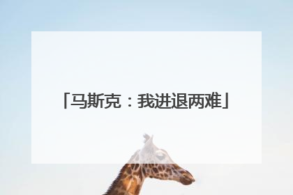 马斯克：我进退两难