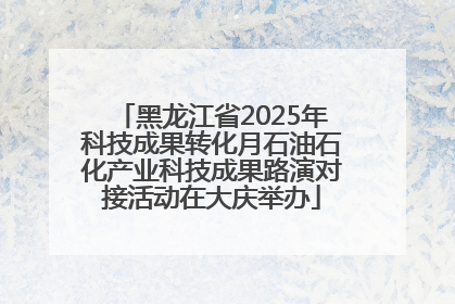 黑龙江省2025年科技成果转化月石油石化产业科技成果路演对接活动在大庆举办