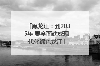 黑龙江：到2035年 要全面建成现代化绿色龙江