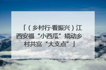 （乡村行·看振兴）江西安福“小西瓜”撬动乡村共富“大支点”