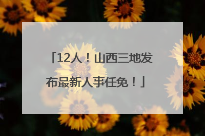 12人！山西三地发布最新人事任免！