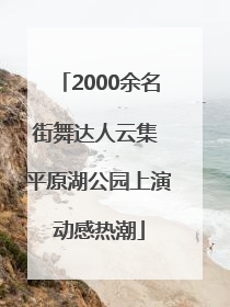 2000余名街舞达人云集 平原湖公园上演动感热潮