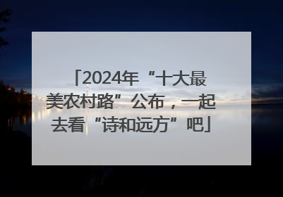 2024年“十大最美农村路”公布，一起去看“诗和远方”吧