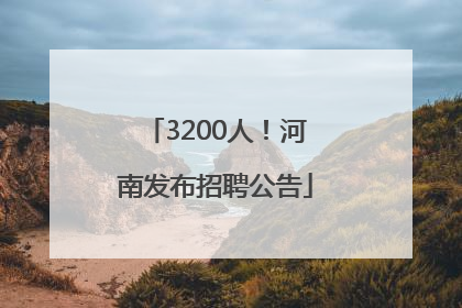 3200人！河南发布招聘公告