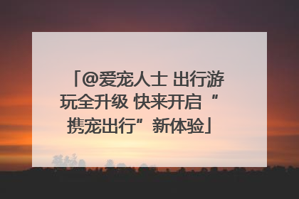 @爱宠人士 出行游玩全升级 快来开启“携宠出行”新体验