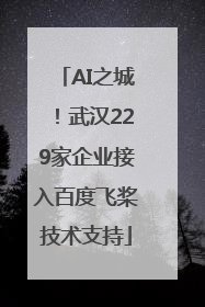 AI之城！武汉229家企业接入百度飞桨技术支持